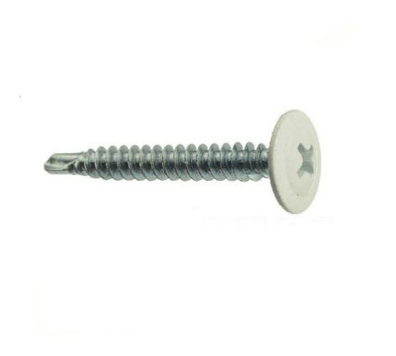 Саморез прессшайба СВЕРЛО/МЕТАЛЛ белый 4,2*16 RAL9003