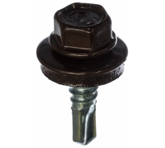 Саморез прессшайба ОСТРЫЙ/ДЕРЕВО шоколадный 4,2*19 RAL8017