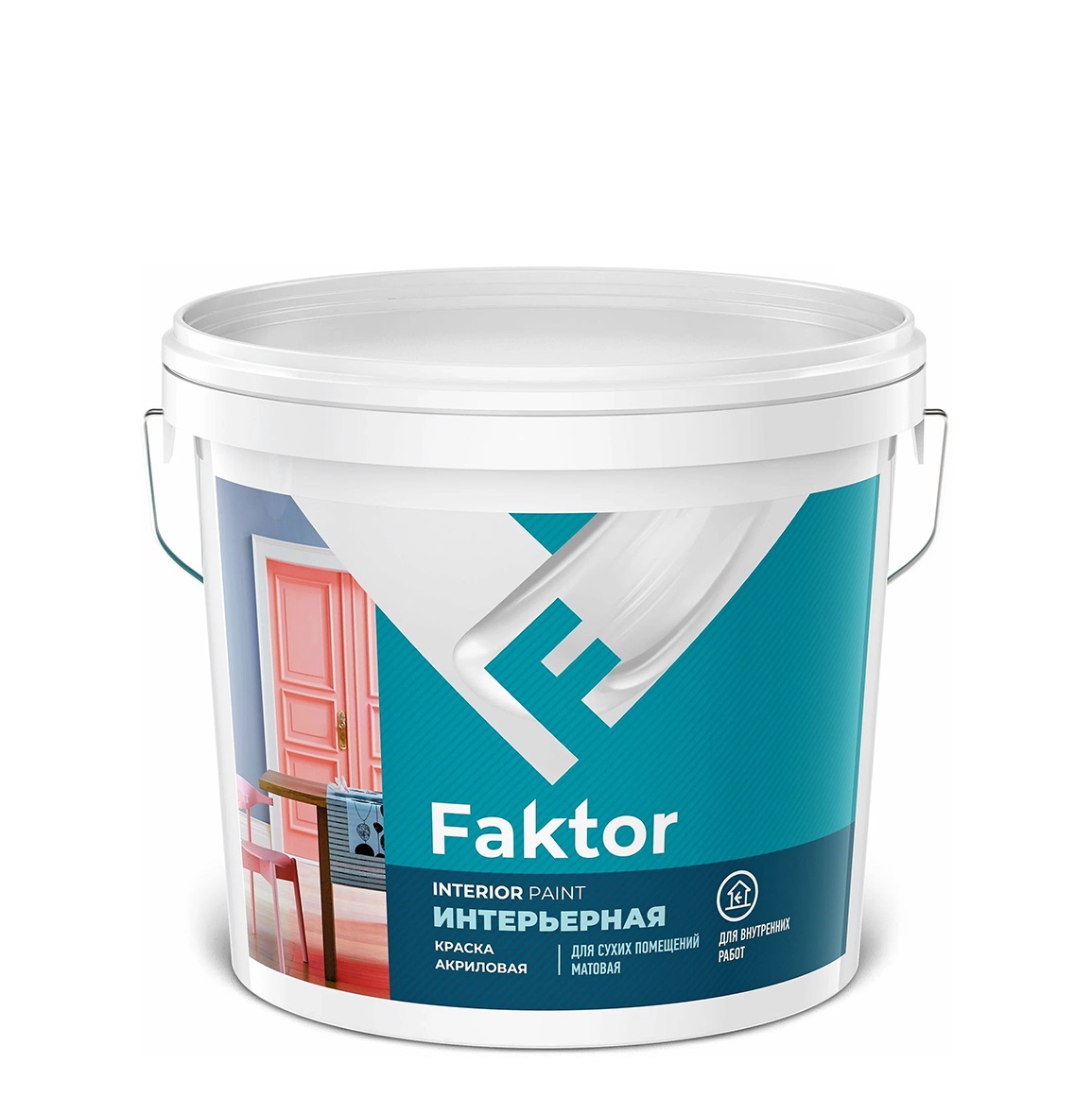 Краска FAKTOR интерьерная белая, ведро 13кг
