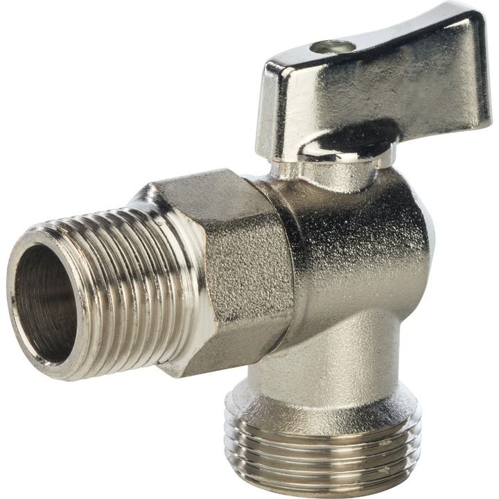 Кран д/стир. машин угловой с удл. резьбой 1/2"*1/2" ш/ш STM