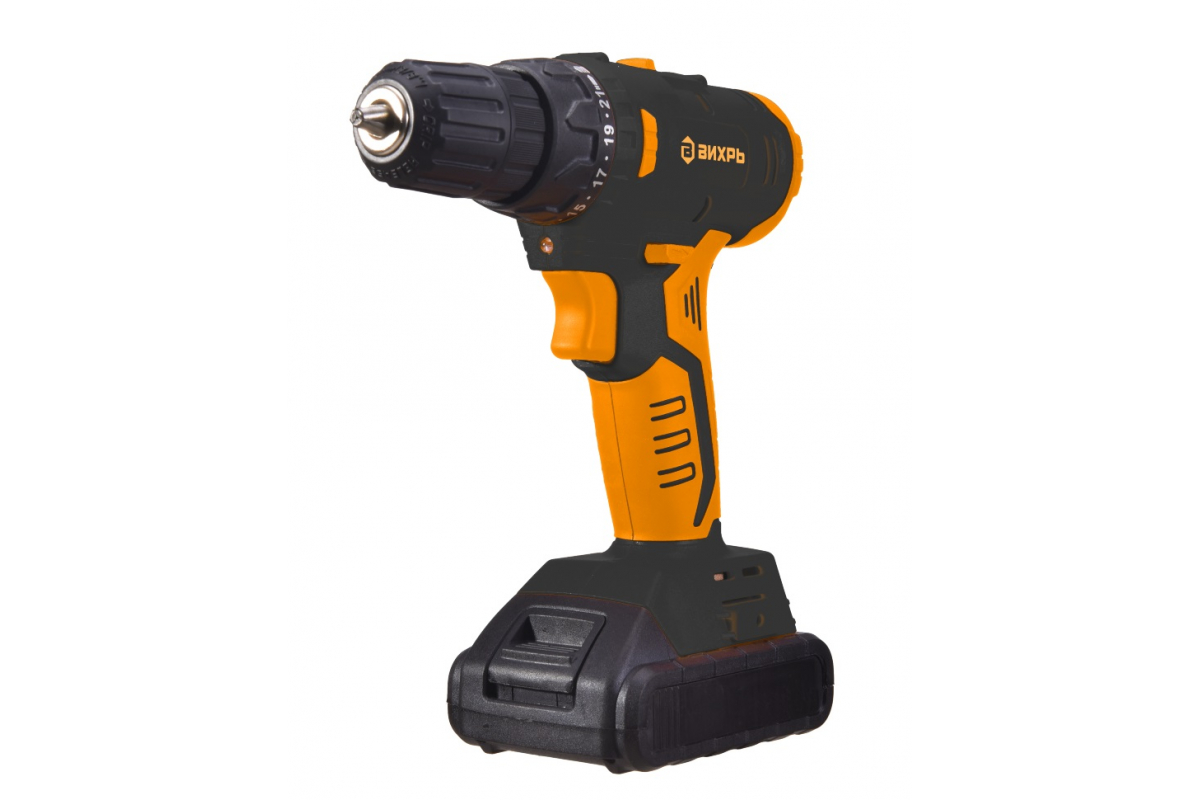 Дрель аккумуляторная Вихрь ДА-18Л-2К/Б (2,0 А/ч) (бесщеточный двигатель)