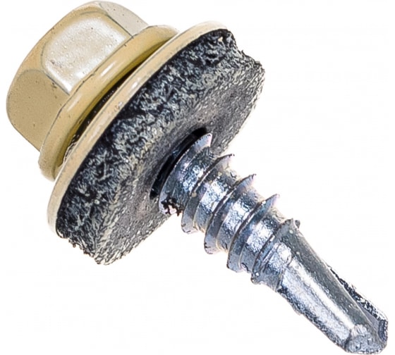 Саморез прессшайба ОСТРЫЙ/ДЕРЕВО слон. кость 4,2*16 RAL1014