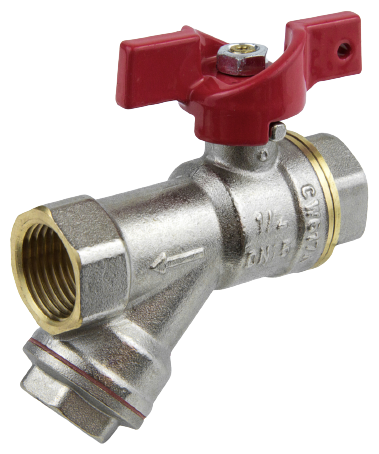 Кран с фильтром шаровой 1" (d-25)