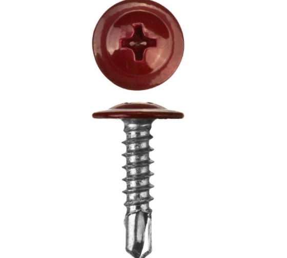 Саморез прессшайба СВЕРЛО/МЕТАЛЛ красное вино 4,2*16 RAL3005