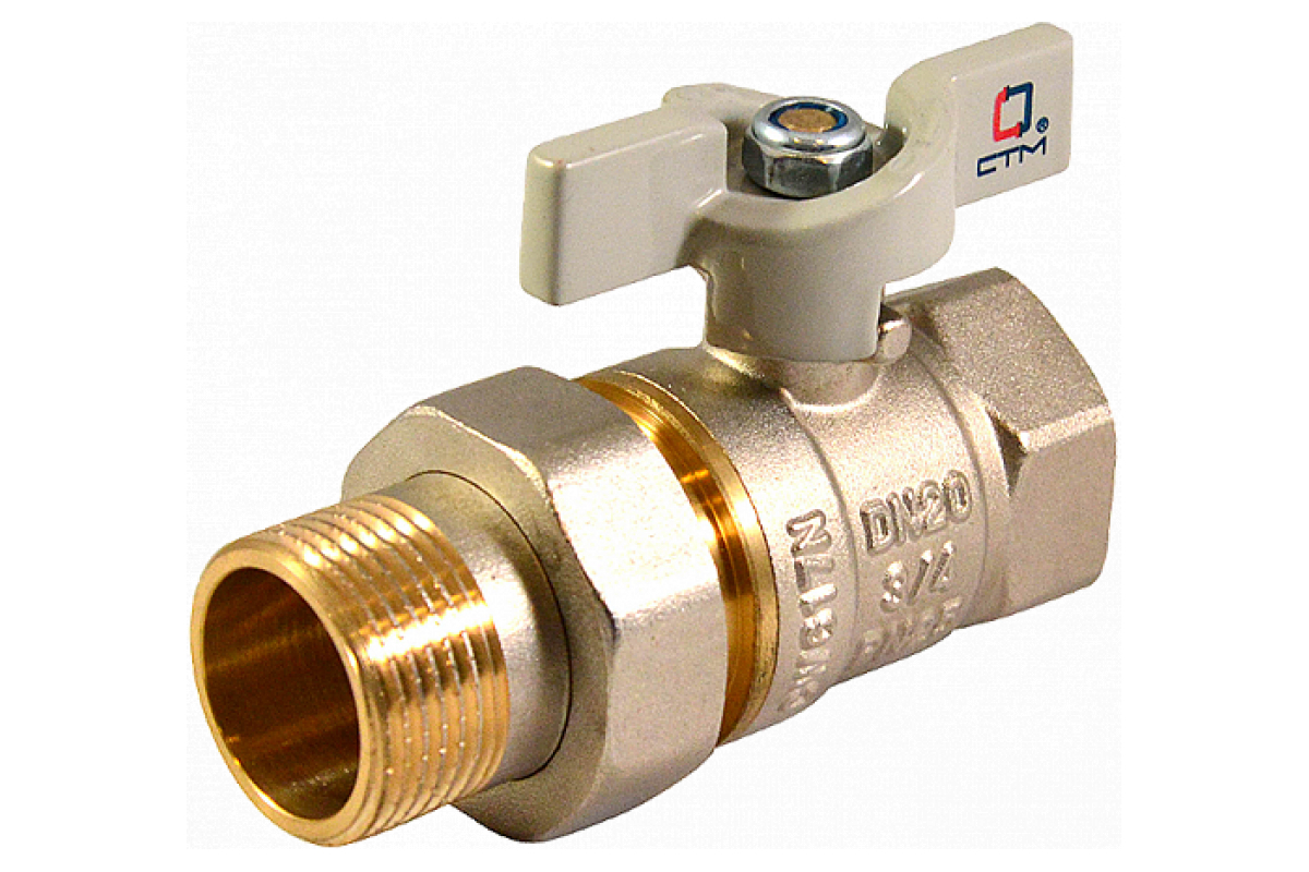 Кран Американка 1/2" с накид. гайкой, бабочка STM