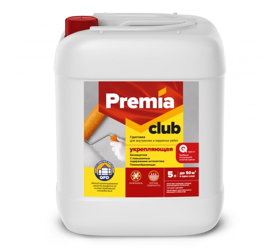 Грунтовка PREMIA CLUB укрепляющая, 5л