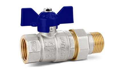 Кран Американка 3/4" с накид. гайкой, рычаг LD Pride (Россия)*