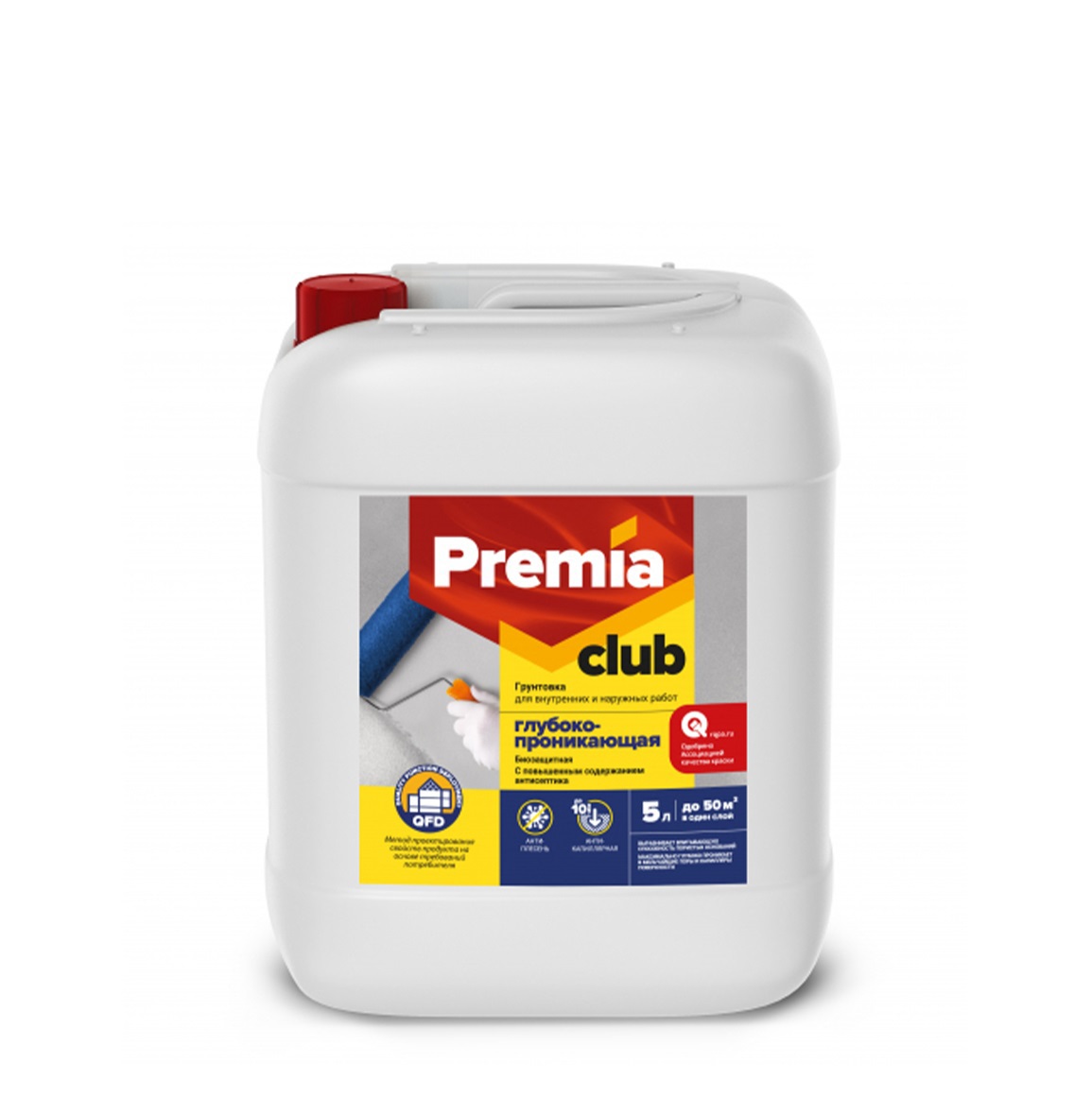 Грунтовка PREMIA CLUB глубокопроникающая д/внутр.работ, 5л