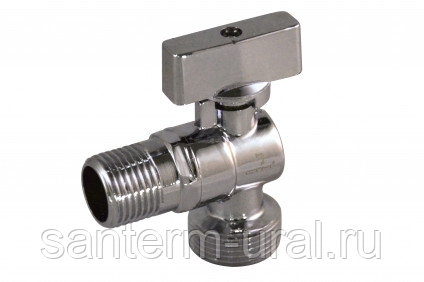 Кран д/стир. машин угловой 1/2"*3/4" ш/ш STM бабочка с отраж.