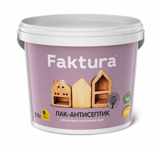 Лак-антисептик FAKTURA бесцветный, 9 л