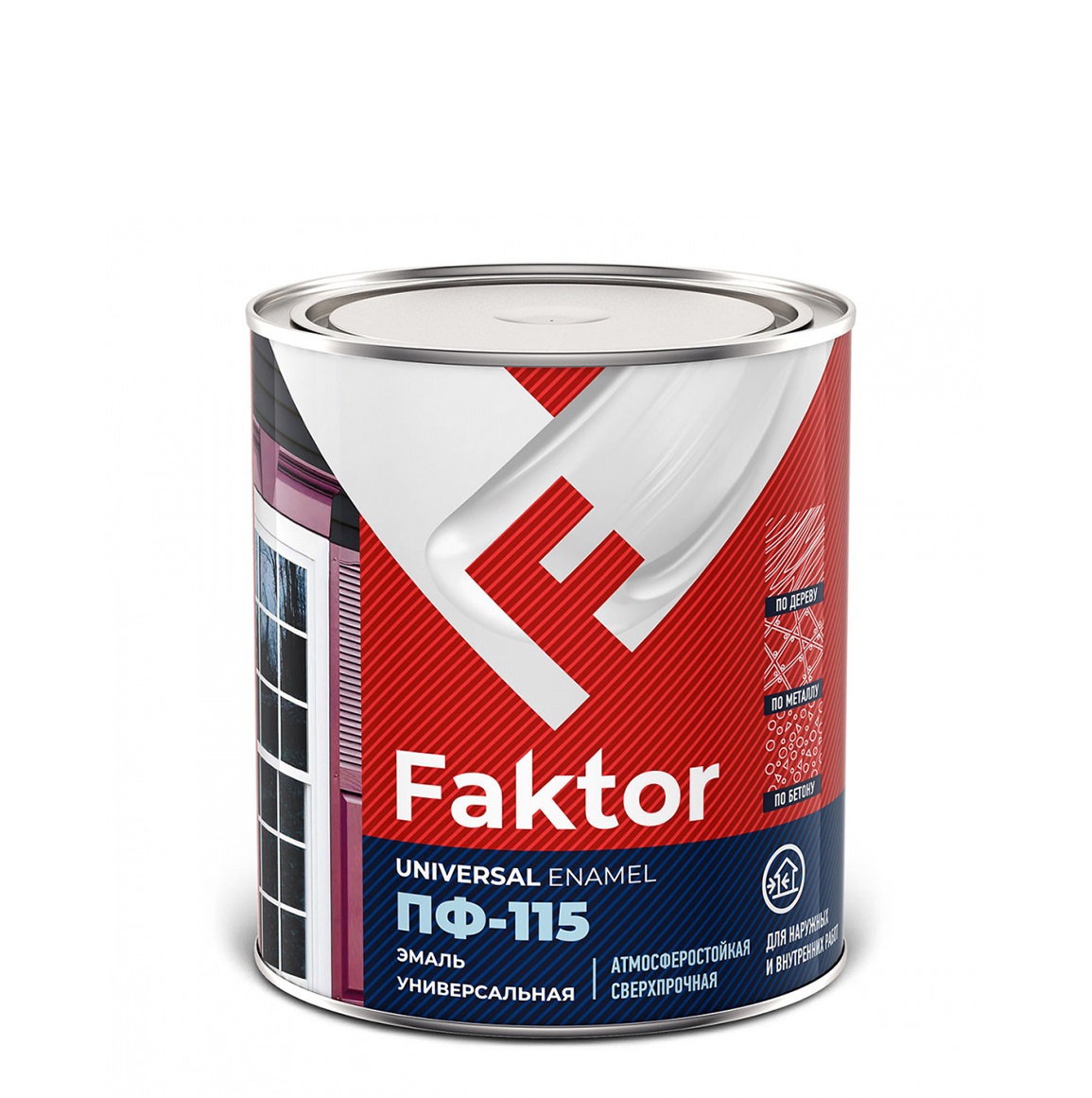 Эмаль FAKTOR ПФ-115 белая 0,8кг