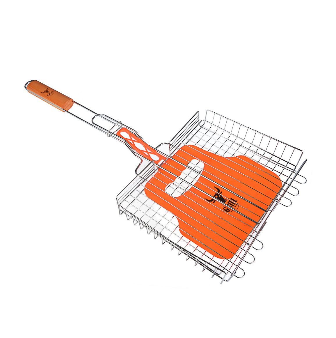 Решетка-гриль 30*24*4см хром (62х(30х24х4) С ВЕЕРОМ 22х32см GRILLBOOM